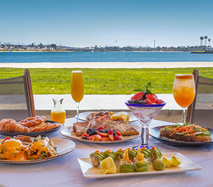 Brunch at Oceana Coastal Kitchen on the shores of Mission Bay in San Diego, CA